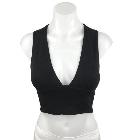 Aritzia Wilfred Free Valeria Deep V-Neck Top XS, Black - Picture 1 of 11